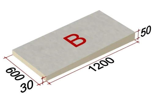 Плита теплоизоляционная PIR SLOPE1,7%(В) СХМ/СХМ 1200х600х30-50 (10,080м2)