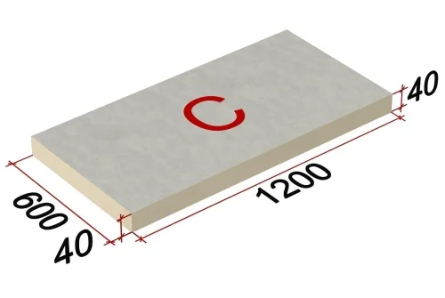 Плита теплоизоляционная PIR SLOРE1,7% (С) СХМ/СХМ 1200х600х40 (10,800м2)