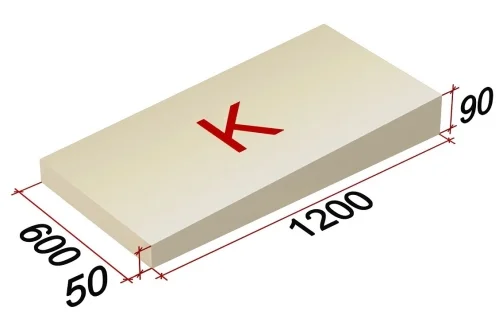 Плита теплоизоляционная PIR SLOPE-3,4% (K) СХ/СХ 1200х600х50-90 (5,760м2)
