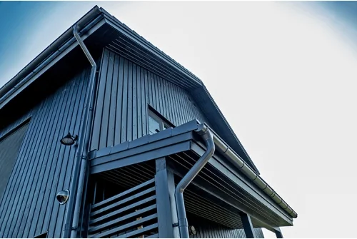 Планка торцевая сегментная Квадро профи Левая 0,5 Satin RAL 7024 мокрый асфальт