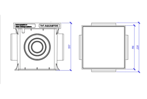 Дождеприемник пластиковый 200х200, класс нагрузки В125 Aquastok (4200)