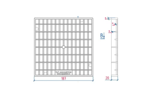 Решетка пластиковая для дождеприемника 200х200, класс нагрузки А15 Aquastok (31851)