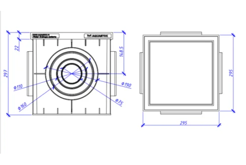 Дождеприемник пластиковый 300х300 (пустой), класс нагрузки В125 Aquastok (4300)