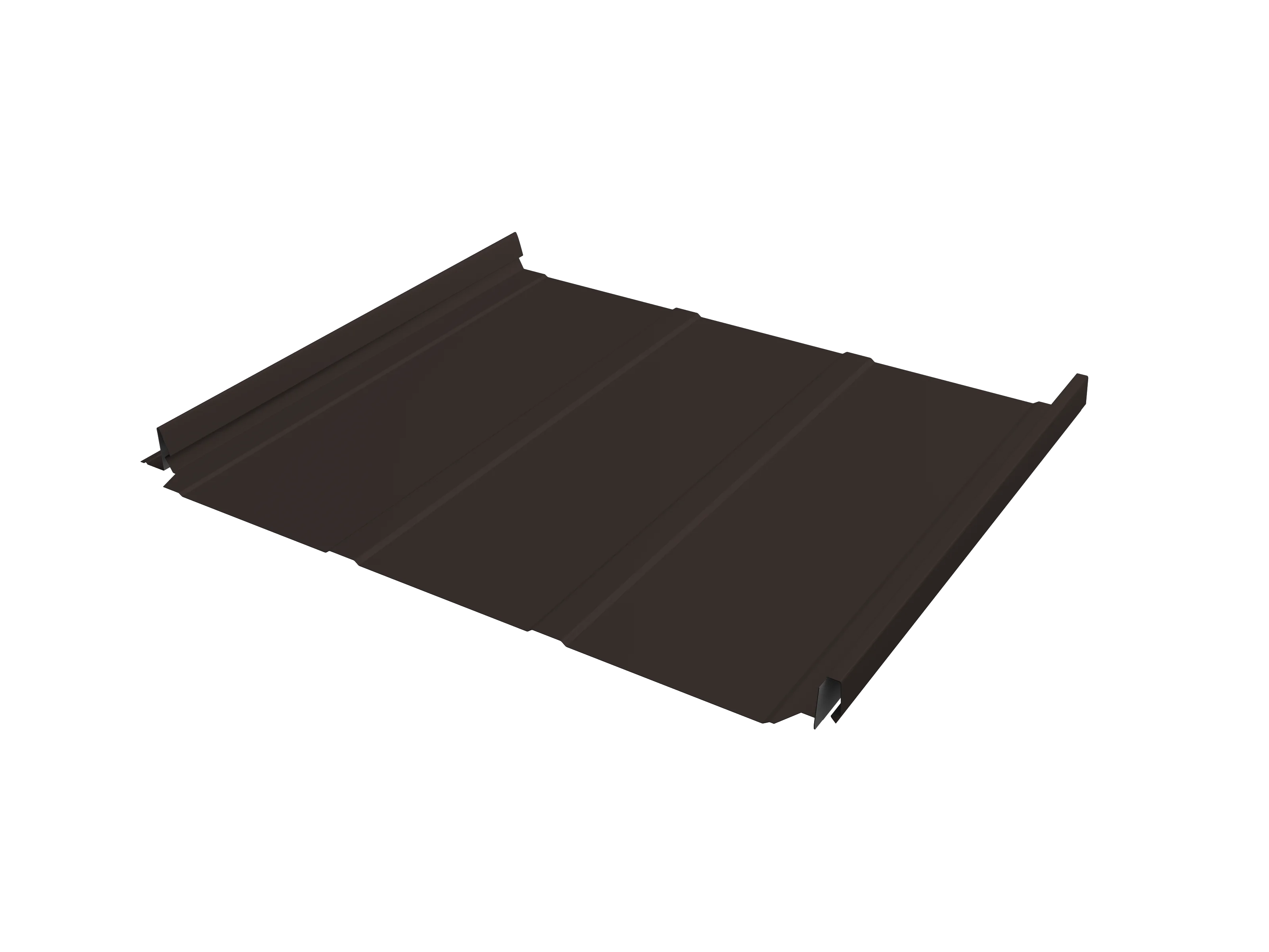 Кликфальц Pro Line Grand Line 0,5 GreenCoat Pural BT с пленкой на замках RR 32 темно-коричневый (RAL 8019 серо-коричневый)