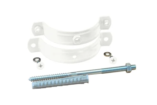 Хомут трубы на кирпич GL PU 90 мм RAL 9003 сигнальный белый