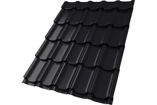 Металлочерепица "Квинта плюс" ("Kvinta plus") 0,5 Drap TX RAL 9005 черный