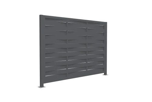 Ламель забора жалюзи Palermo стартовая/финишная для калиток и ворот 0,5 Drap TX RAL 7024 мокрый асфальт
