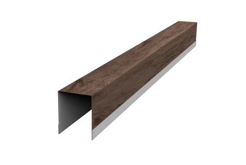 Планка опорная составная внутренняя для забора жалюзи Palermo 0,45 Print Premium Almond Wood Fresh (1,8м) - Столица крыш