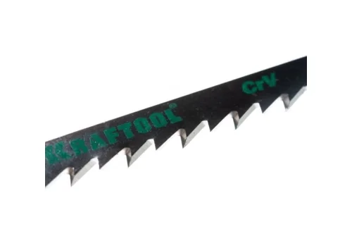 Полотно для электролобзика Kraftool T144D 75х4мм, по дереву, ДВП, ДСП, быстрый рез, Т-хвостовик, Cr-V сталь, 5 шт (159521-4-S5)