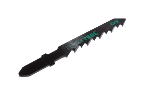 Полотно для электролобзика Kraftool T144D 75х4мм, по дереву, ДВП, ДСП, быстрый рез, Т-хвостовик, Cr-V сталь, 5 шт (159521-4-S5)