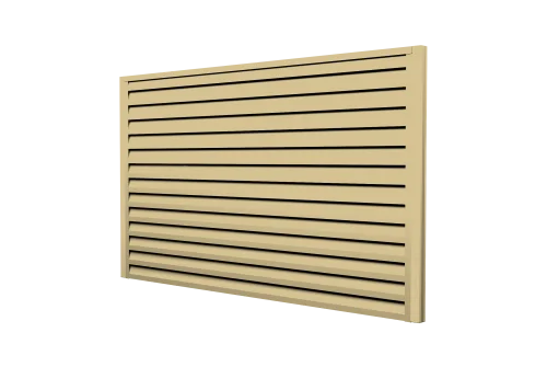 Ламель забора жалюзи Tokyo new 0,45 PE с пленкой RAL 1014 слоновая кость