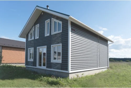 Блок-хаус new Grand Line 0,45 Print Premium с пленкой Grey Wood TwinColor