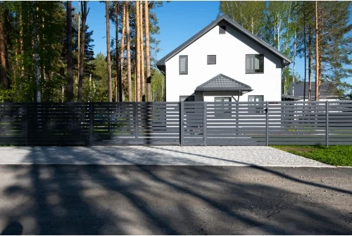 Ламель обратная стартовая/финишная забора жалюзи Texas 50мм для калиток и ворот (с заполнением ламелями 150) 0,45 PE-Double RAL 7024 мокрый асфальт