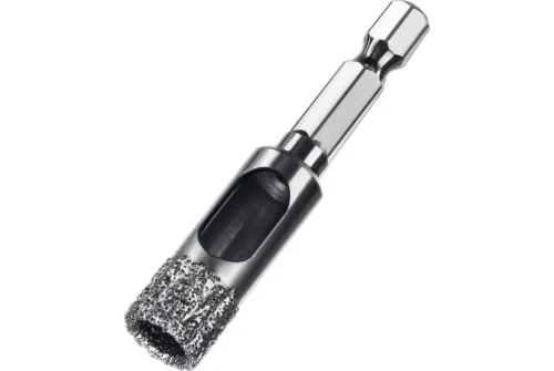 Сверло вакуумное алмазное трубчатое Зубр Профессионал (d12мм), кромка (15мм), Hex 1/4 (29865-12)