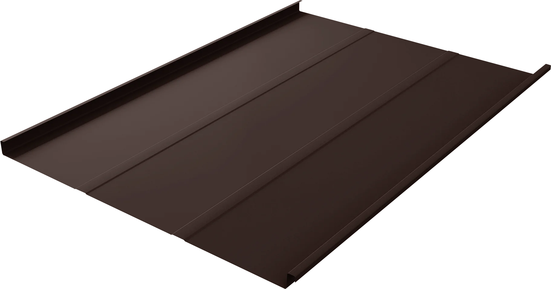 Фальц двойной стоячий Line 0,5 PurLite Matt с пленкой на замках RAL 8017 шоколад