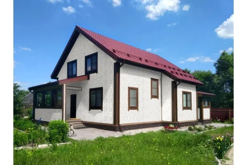 Металлочерепица Классик ("Classic") v01 0,5 Satin RAL 3005 красное вино