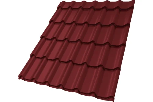 Металлочерепица Классик ("Classic") v01 0,5 Satin RAL 3011 коричнево-красный