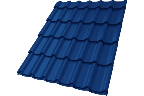 Металлочерепица Классик ("Classic") v01 0,5 Satin RAL 5005 сигнальный синий