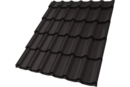 Металлочерепица Классик ("Classic") v01 0,5 Satin Matt TX RR 32 темно-коричневый