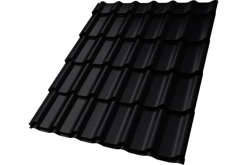 Металлочерепица Классик ("Classic") v01 0,5 Satin Matt TX RAL 9005 черный