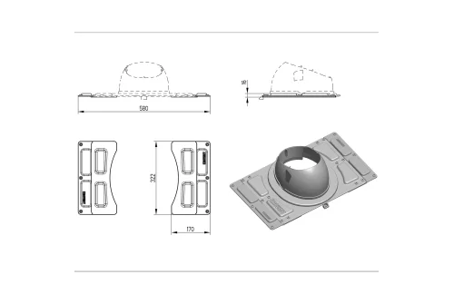 Элемент доборный к основанию Krovent Base-VT General серый