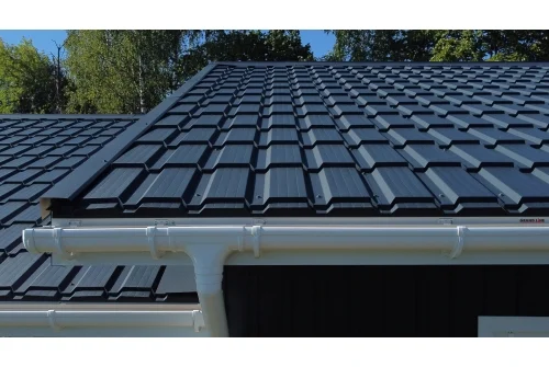 Металлочерепица "Квадро профи (Верховье)" ("Quadro Profi") v01 0,5 Rooftop Бархат RAL 7024 мокрый асфальт