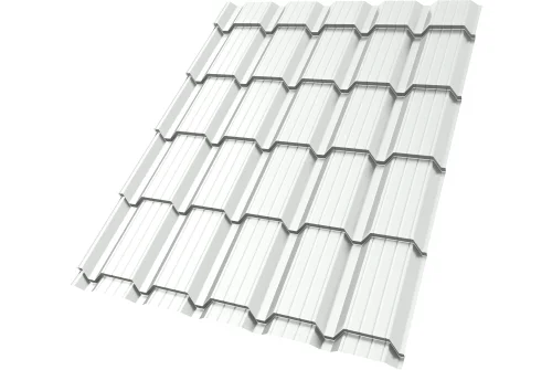 Металлочерепица "Квадро профи (Верховье)" ("Quadro Profi") v01 0,5 Satin RAL 9003 сигнальный белый