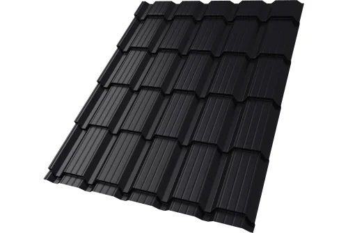 Металлочерепица "Квадро профи (Верховье)" ("Quadro Profi") v01 0,5 Velur X RAL 9005 черный