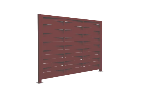 Ламель забора жалюзи Palermo стартовая/финишная для калиток и ворот 0,45 PE RAL 3011 коричнево-красный