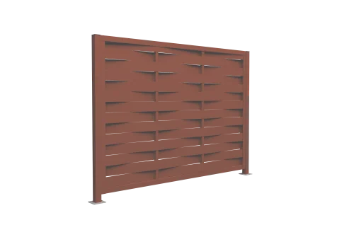 Ламель забора жалюзи Palermo стартовая/финишная для калиток и ворот 0,5 Velur X RAL 8004 терракота