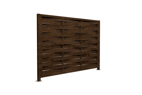 Ламель забора жалюзи Palermo 0,45 Print Elite Antique Wood TwinColor