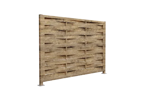 Ламель забора жалюзи Palermo стартовая/финишная для калиток и ворот 0,45 Print Elite Nordic Wood TwinColor